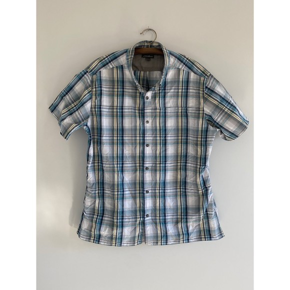 Mens Eddie Bauer Button Down Short Sleeve Plaid Shirt size XL - Picture 2 of 6